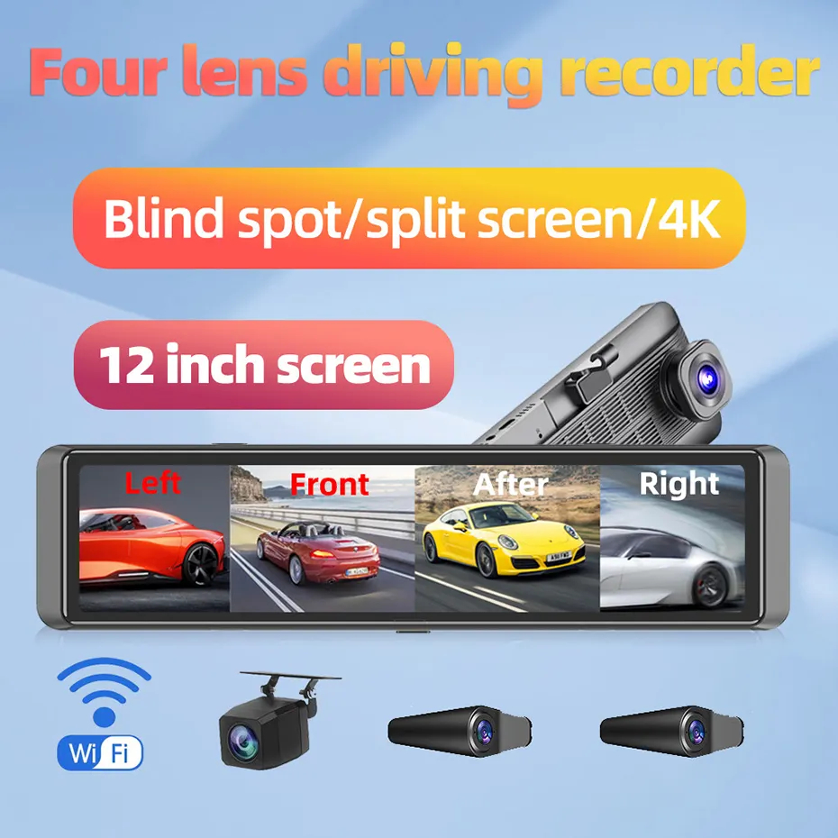 Mô tả Elkeva 4 Kênh Dash Cam 11.26 Inch 4K WIFI Gương Chiếu Hậu 4 Camera Đầu Ghi Video DVR Xe ADAS BSD Tầm Nhìn Ban Đêm 24H Đỗ Xe - 1
