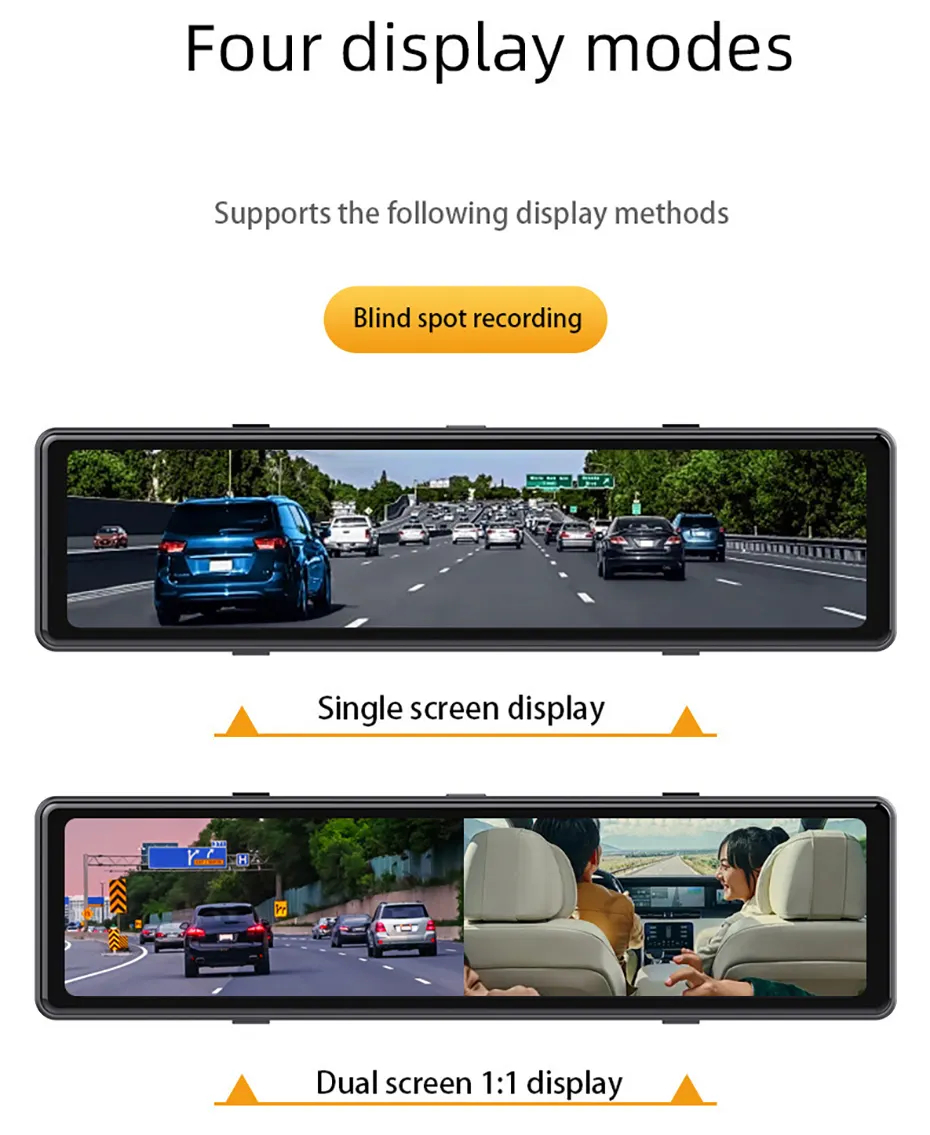 Mô tả Elkeva 4 Kênh Dash Cam 11.26 Inch 4K WIFI Gương Chiếu Hậu 4 Camera Đầu Ghi Video DVR Xe ADAS BSD Tầm Nhìn Ban Đêm 24H Đỗ Xe - 7