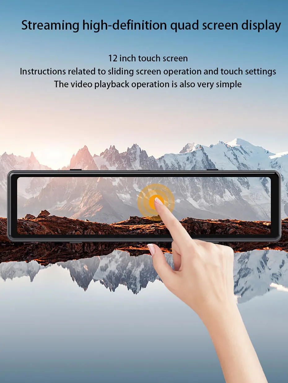 Mô tả Elkeva 4 Kênh Dash Cam 11.26 Inch 4K WIFI Gương Chiếu Hậu 4 Camera Đầu Ghi Video DVR Xe ADAS BSD Tầm Nhìn Ban Đêm 24H Đỗ Xe - 9