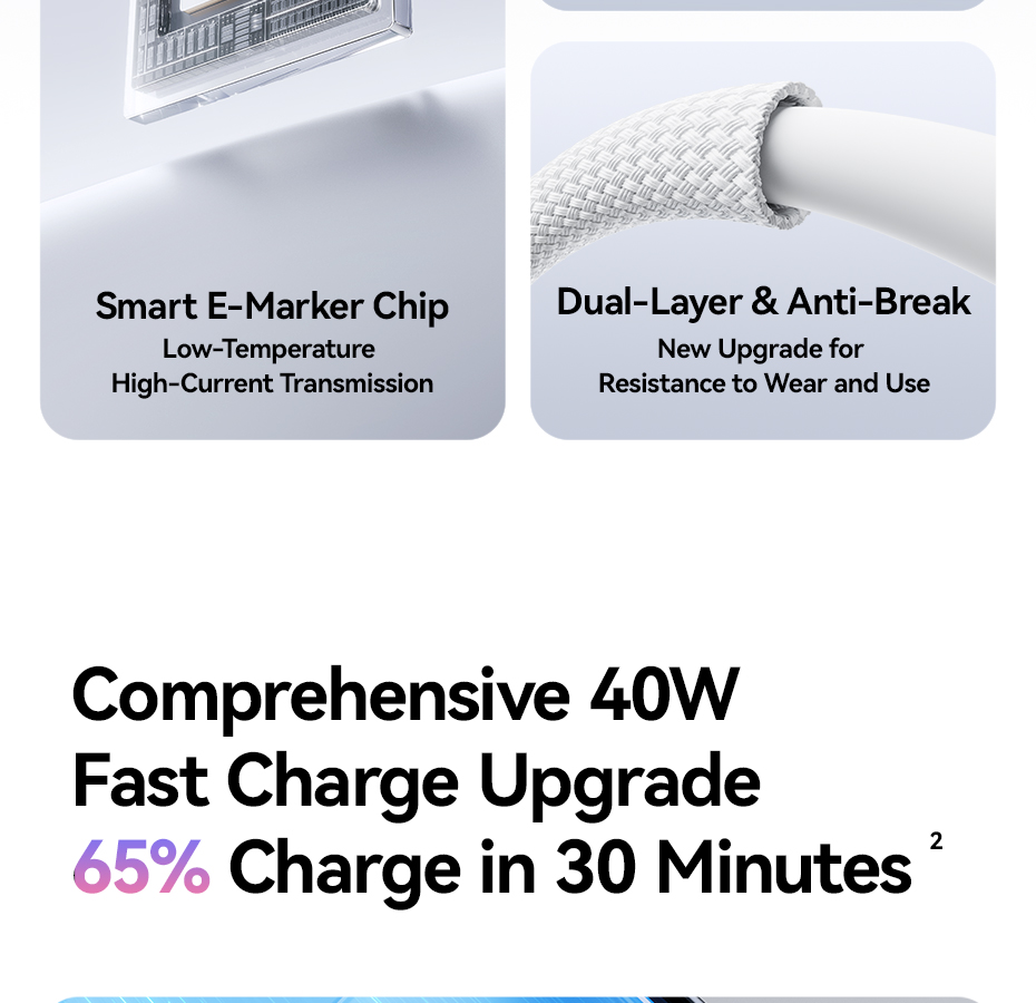 Cáp Baseus 100W PD USB C sang USB Type C cho Macbook Pro iPad Xiaomi Samsung – ảnh mô tả chi tiết 5