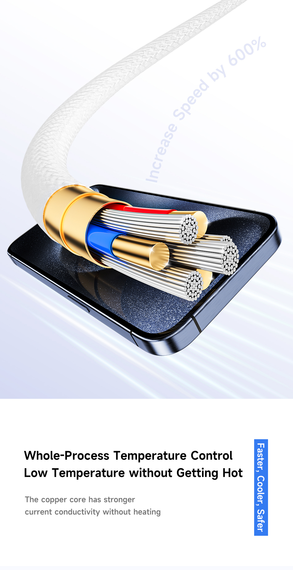 Mô tả Cáp sạc type c Awei sạc nhanh 60W C to C Dây bện nylon 1M An Toàn Ổn Định cho điện thoại - 5