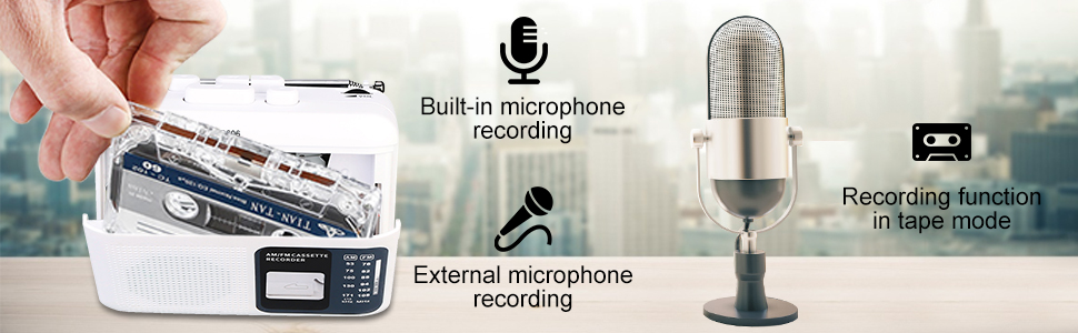 Mô tả Đài radio RETEKESS TR606 AM FM hỗ trợ ghi âm với giắc tai nghe 3.5mm và ăng ten dài - 5
