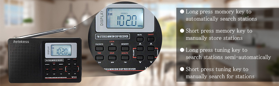 Mô tả Radio RETEKESS V115 Fm sóng ngắn nghe nhạc Mp3 ghi âm kỹ thuật số hỗ trợ thẻ Micro Sd Tf với chức năng hẹn giờ ngủ - 6