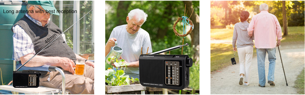 Mô tả Radio cầm tay RETEKESS V117 FM AM SW tích hợp nút điều chỉnh màu đen cho người lớn tuổi - 5