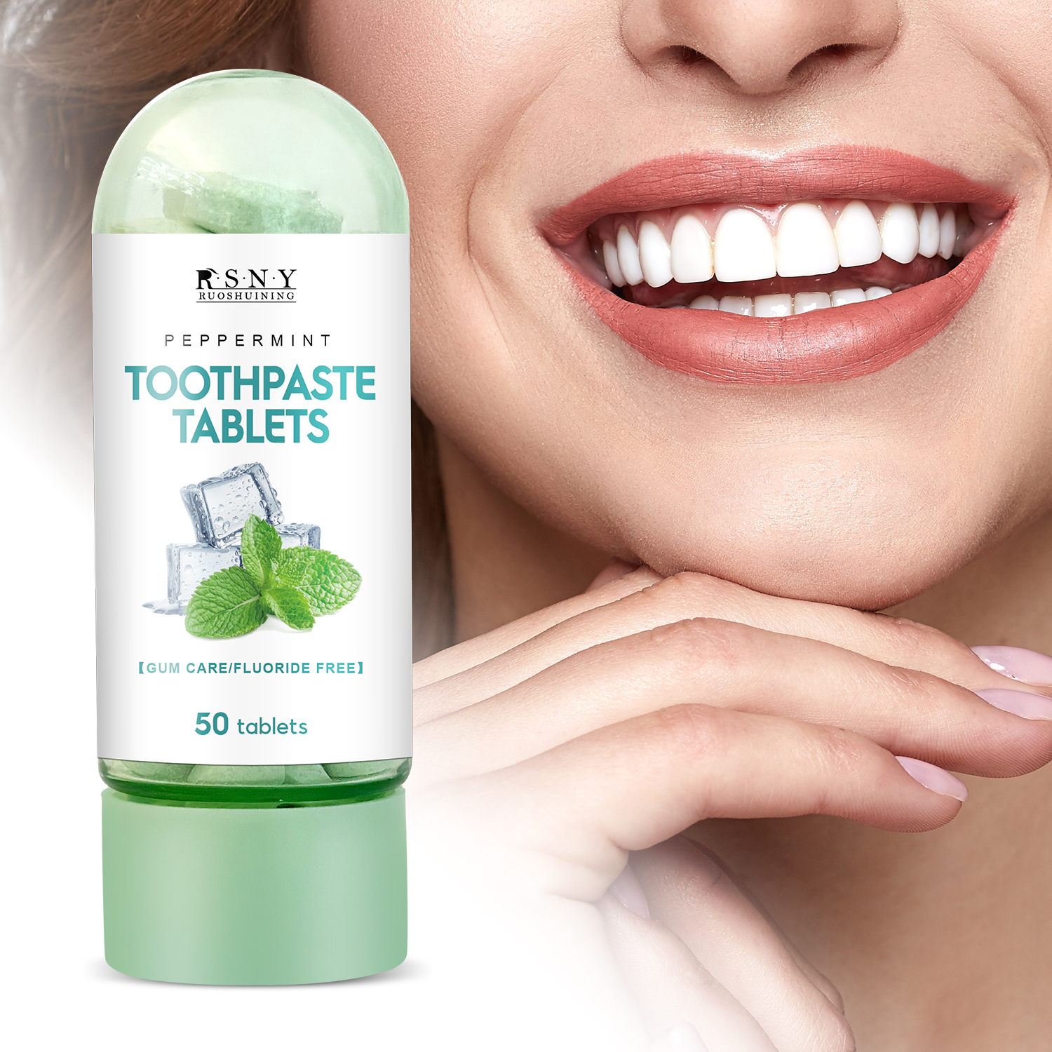 Mô tả Viên Kem Đánh Răng Nhai Di Động 50 Viên / Hơi Thở Tươi / Chăm Sóc Răng Miệng Khỏe Mạnh / Loại Bỏ Vết Cà Phê Và Trà / Viên Làm Trắng Răng Hương Bạc Hà - 4