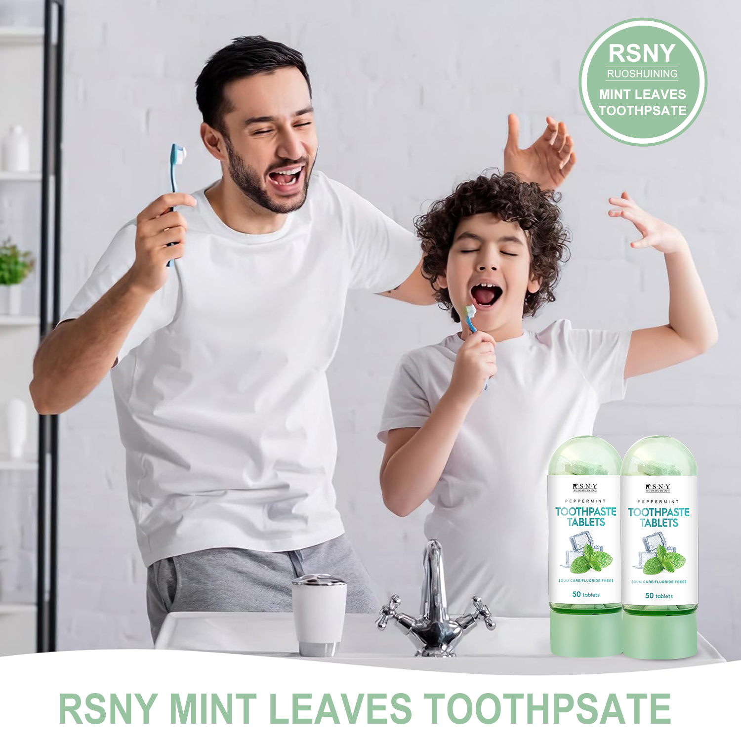Mô tả Viên Kem Đánh Răng Nhai Di Động 50 Viên / Hơi Thở Tươi / Chăm Sóc Răng Miệng Khỏe Mạnh / Loại Bỏ Vết Cà Phê Và Trà / Viên Làm Trắng Răng Hương Bạc Hà - 9