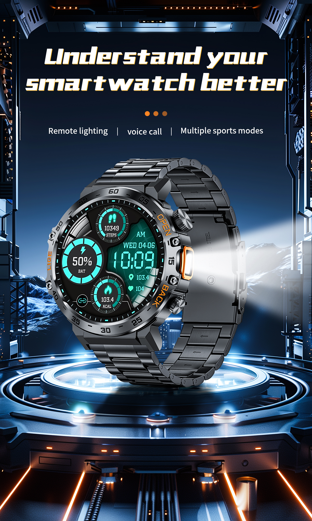 Đồng hồ thông minh LIGE màn hình 1.53 inch