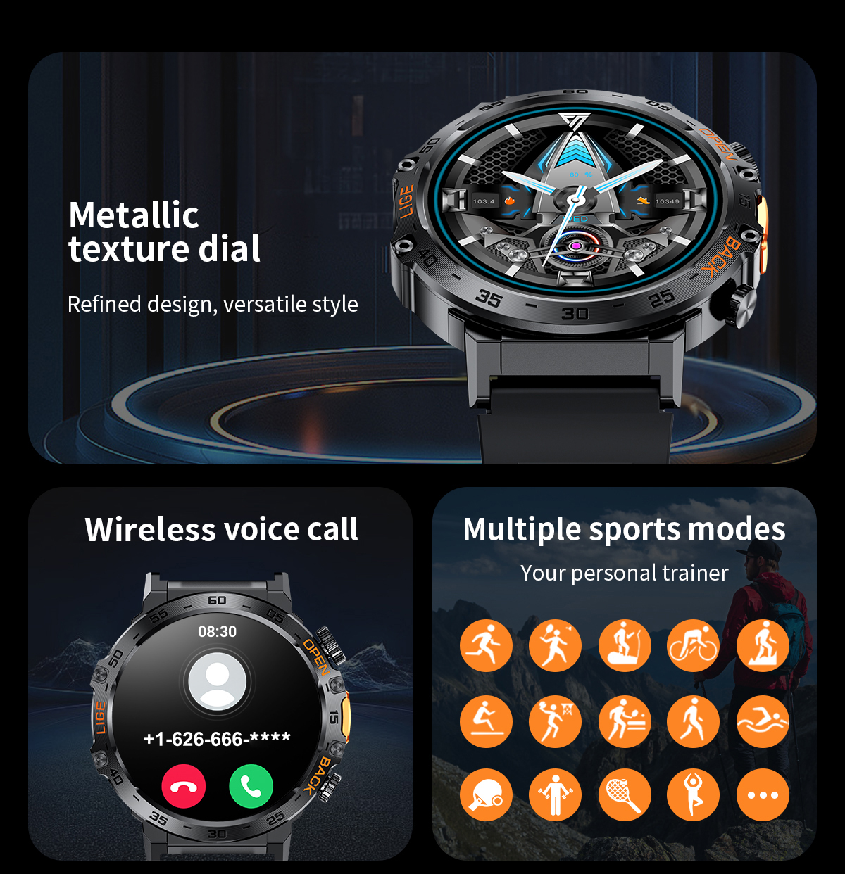 LIGE Smartwatch với tính năng gọi Bluetooth