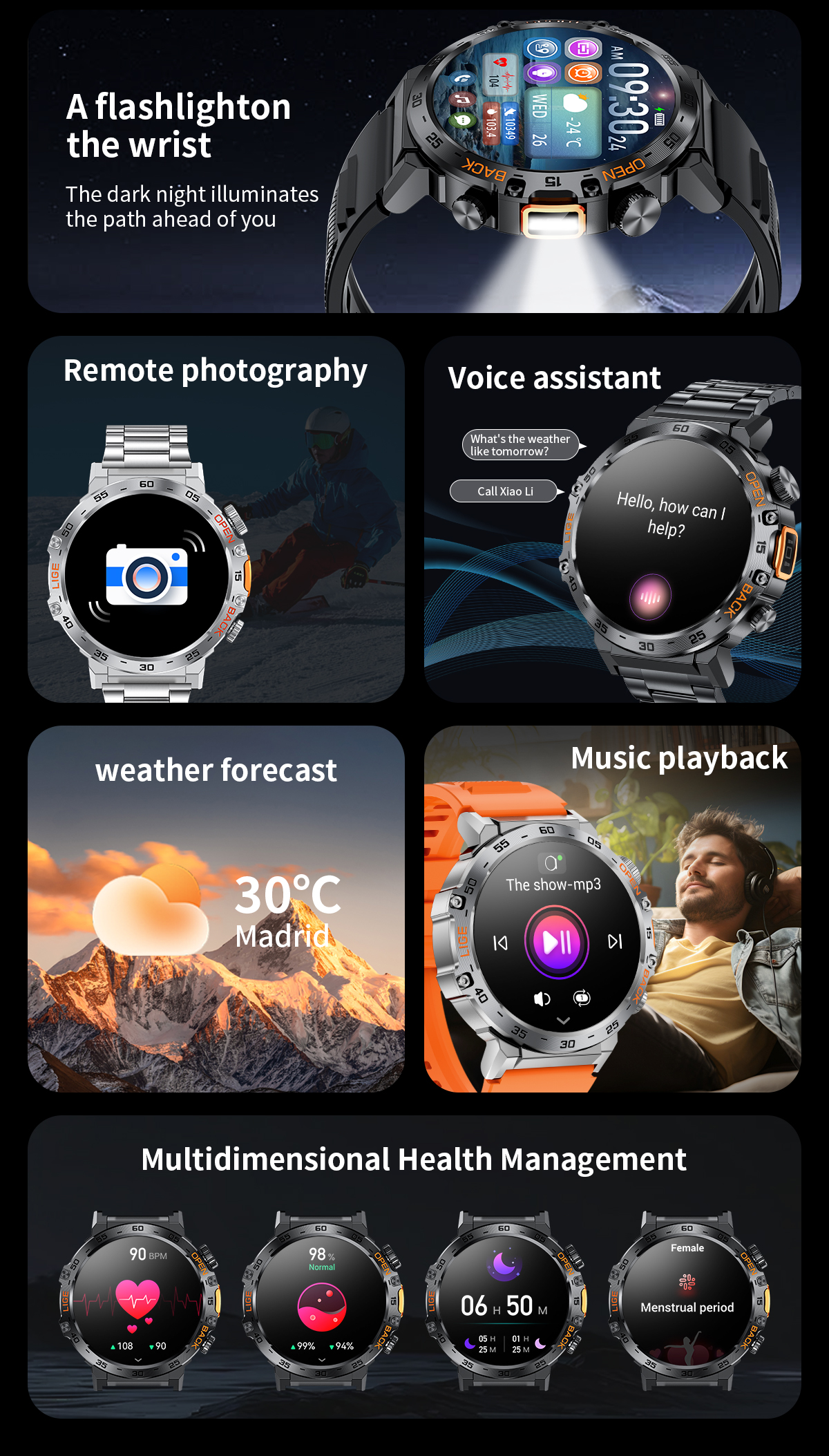 Thiết kế và màn hình LIGE Smartwatch