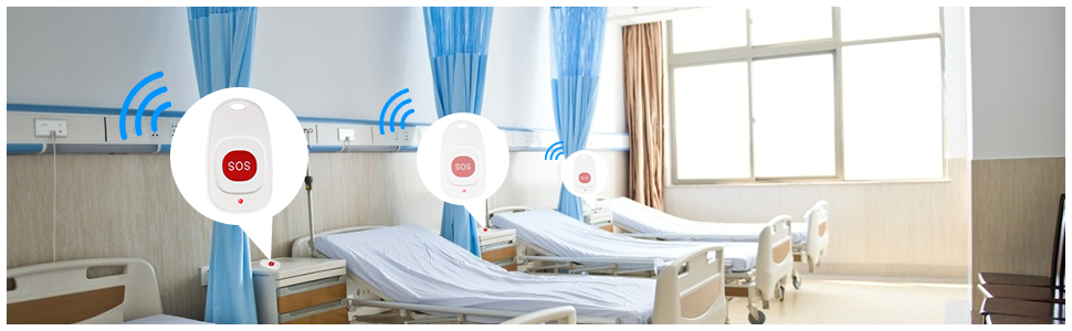 Mô tả Nút gọi khẩn cấp RETEKESS TH001 không dây 500ft dùng với đồng hồ nhận T114 và T128 cho người chăm người già/ bệnh nhân - 3