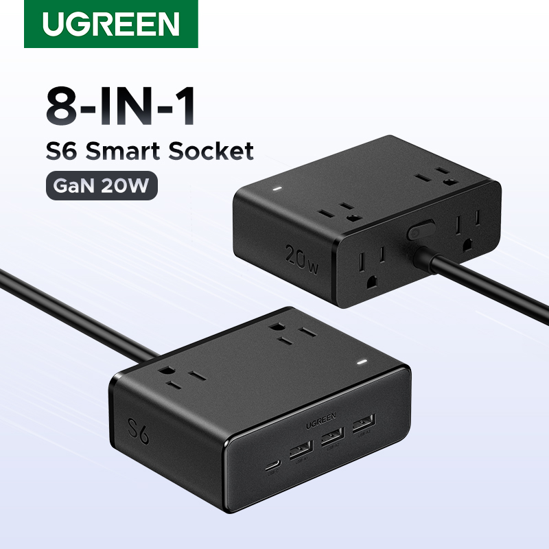 Bảng cắm ổ cắm UGREEN S6 Magic Cube với bảng cắm đa chức năng USB Trạm ...