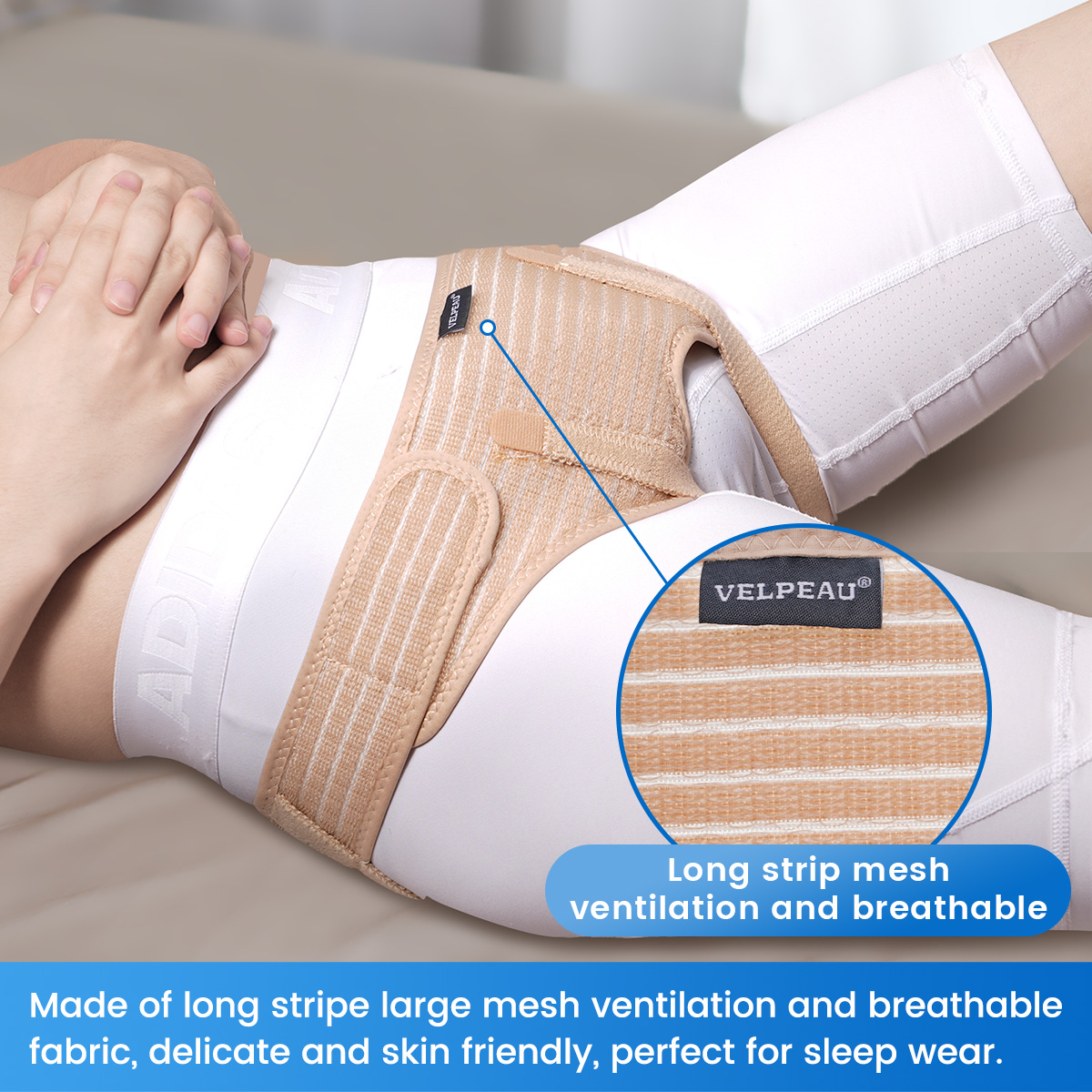 Mô tả Đai Giảm Đau VELPEAU Hernia Kèm 2 Miếng Đệm Nén Có Thể Tháo Rời - 4