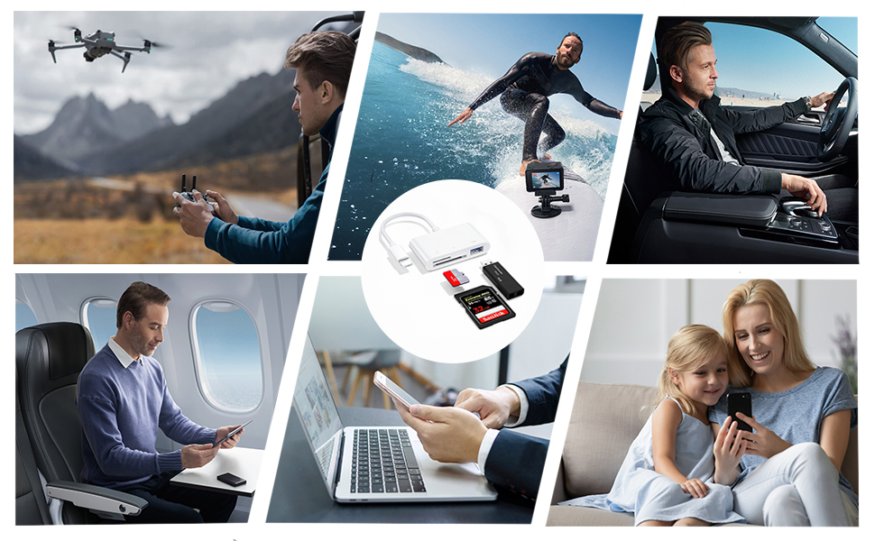 Đầu đọc thẻ SD cho điện thoại, USB-C / Light-ning Đầu đọc thẻ SD đầu đọc thẻ SD 3 trong 1 cho thẻ SD / Micro SD – ảnh mô tả chi tiết 4