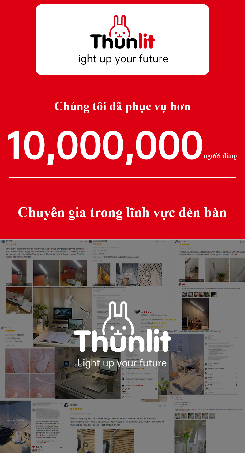 Đèn học kẹp bàn Thunlit USB 8W