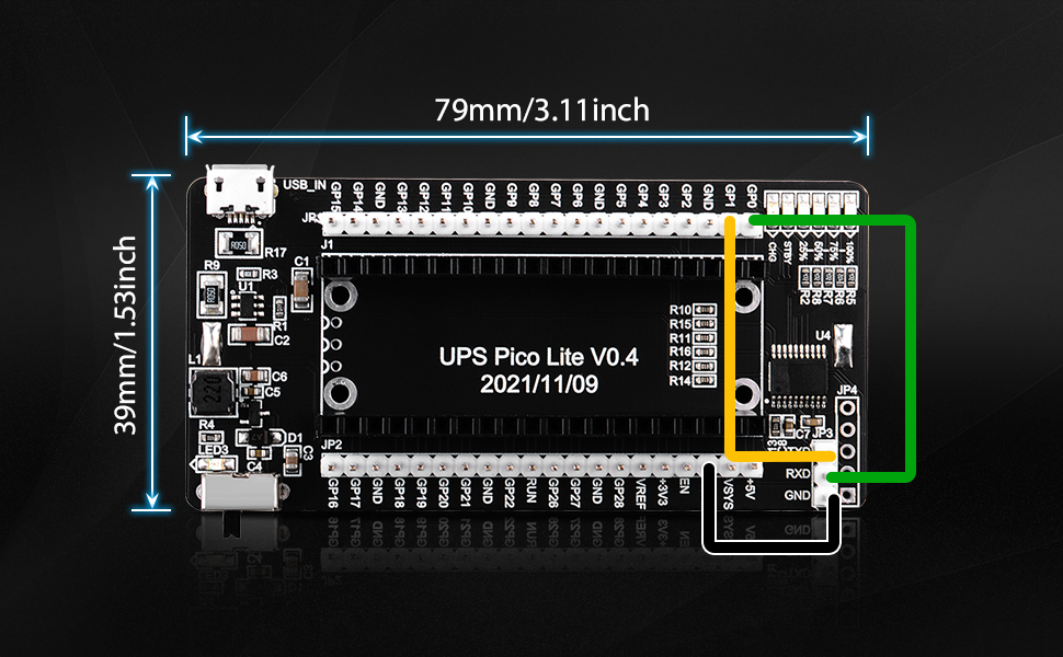 52Pi Raspberry Pi Pico / Pico W / 2W UPS Nguồn điện HAT UPS liên tục ...