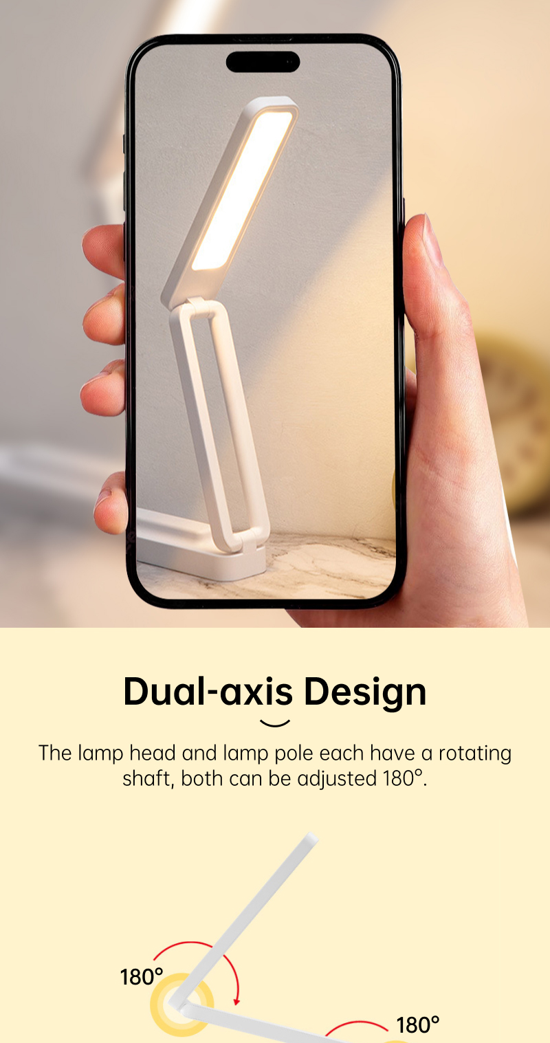 Mô tả Đèn đọc sách gấp Thunlit 2000mAh có thể sạc lại, đèn đọc sách cầm tay có thể gập lại, đèn đọc sách có thể điều chỉnh độ sáng với 3 nhiệt độ màu - 7