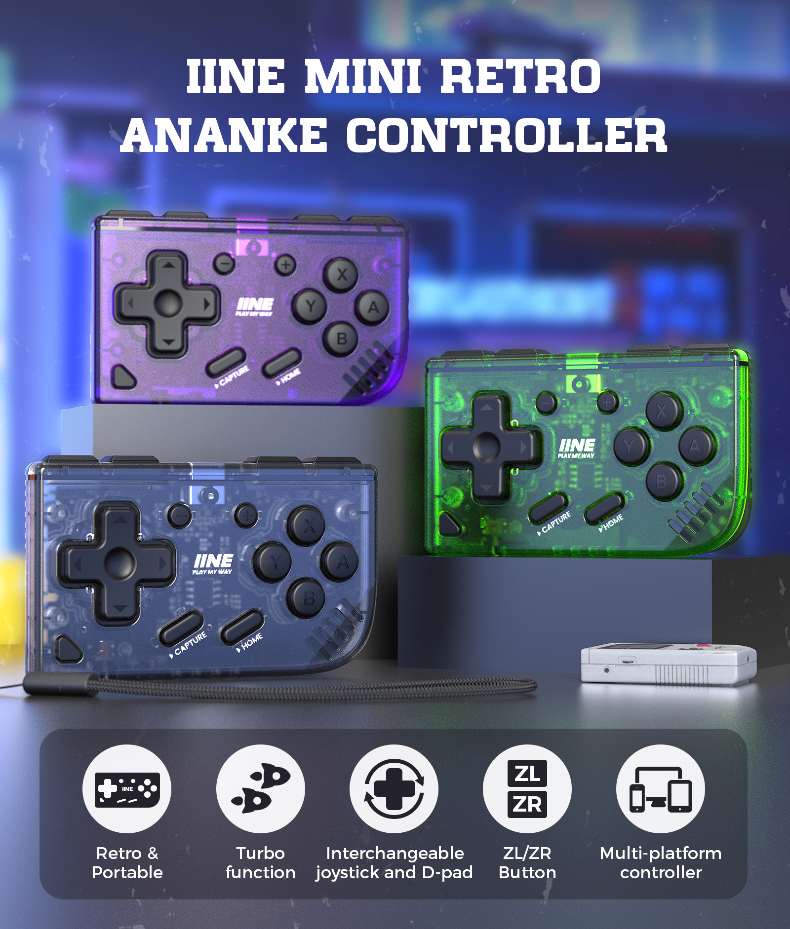 Bộ điều khiển Ananke Mini Retro IINE / Chức năng Turbo & Cần điều khiển ...