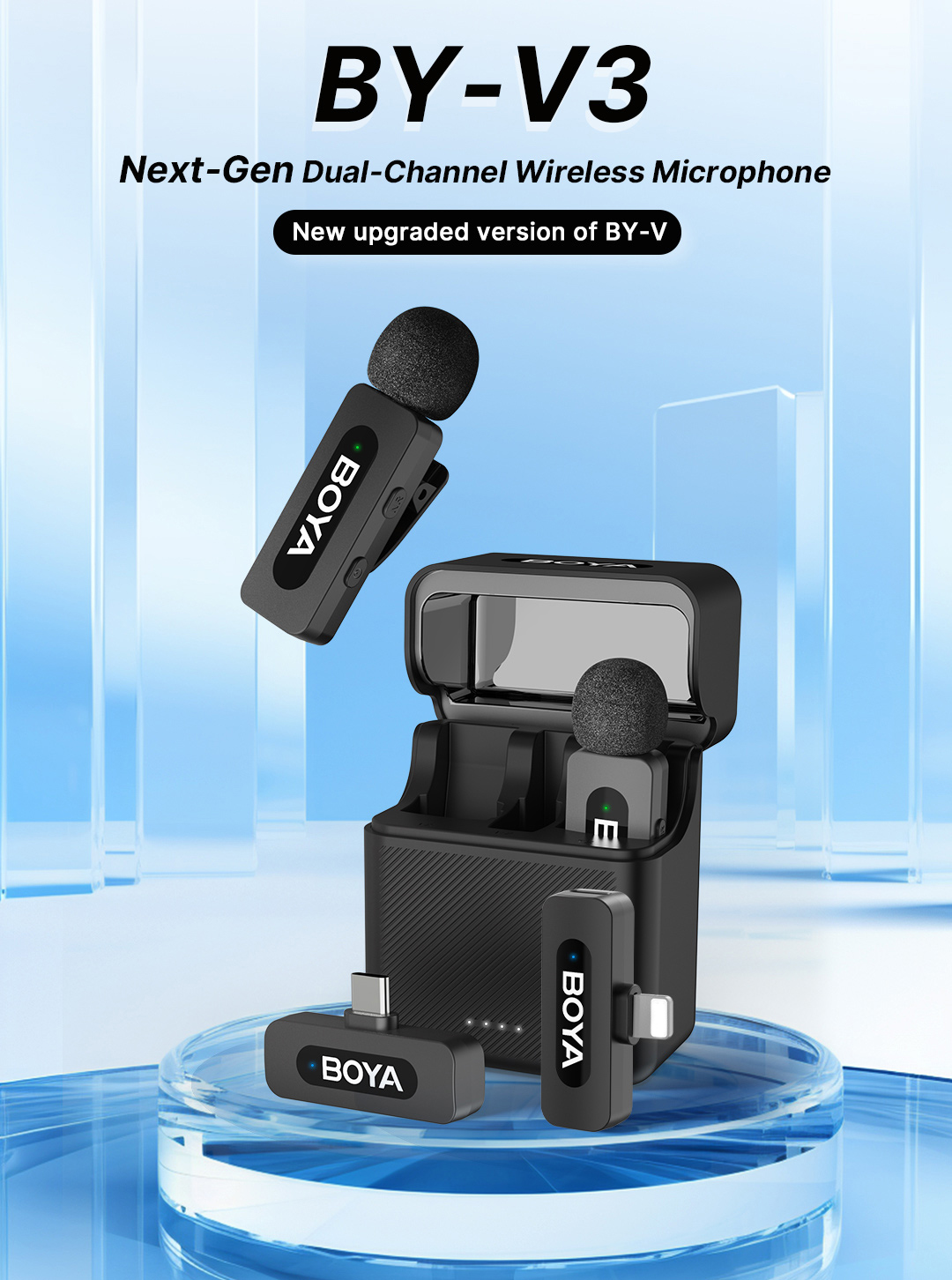 BOYA BY-V10/V20 micro không dây cài áo Type-C mic thu âm cho điện thoại ...