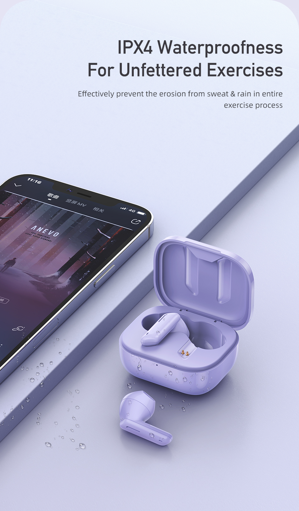 Mô tả Tai Nghe Bluetooth Awei T36 TWS mini Chống Nước IPX4 pin trâu 210H có Mic chính hãng - 5