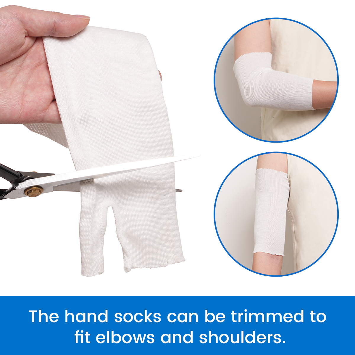 Mô tả VELPEAU Cổ Tay Và Ngón Tay Cái Spica Stockinette (Gói 10 Cái) Vớ Cánh Tay Thoải Mái Bộ Bảo Vệ Da Bằng Vải Bông Tấm Lót Cổ Tay Và Ống Tay Quấn Sẵn Để Nẹp Vòng Đệm Khí Dây Đeo Tay - 3