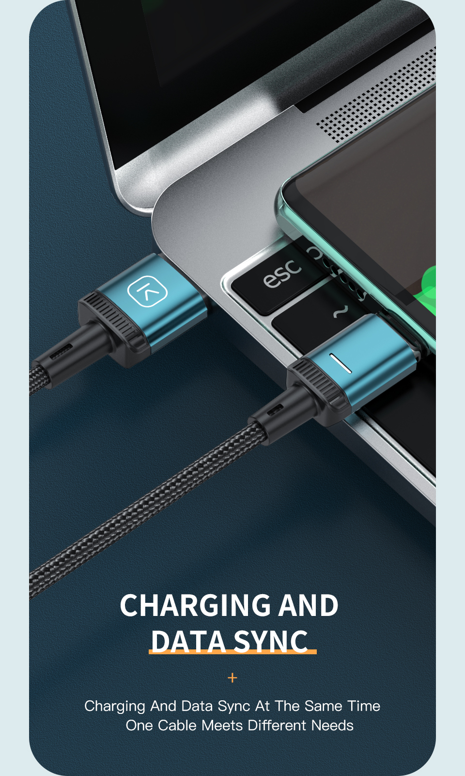 Mô tả Kuulaa Cáp Từ Tính 3 Trong 1 Loại C USB C 3A Sạc Nhanh Cho Điện Thoại Thông Minh Cáp Micro Lightning Cho iPhone Android - 5