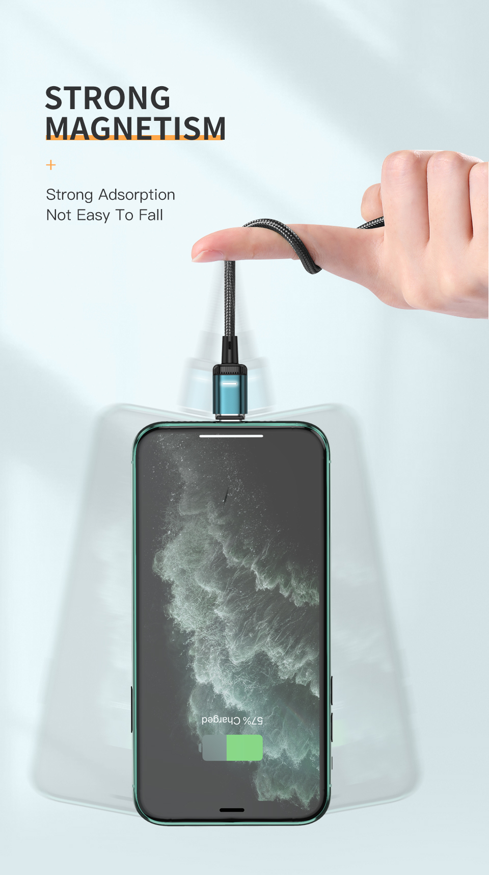 Mô tả Kuulaa Cáp Từ Tính 3 Trong 1 Loại C USB C 3A Sạc Nhanh Cho Điện Thoại Thông Minh Cáp Micro Lightning Cho iPhone Android - 4