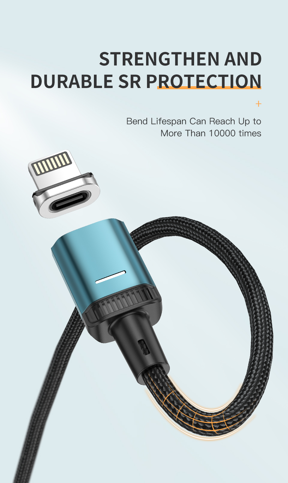 Mô tả Kuulaa Cáp Từ Tính 3 Trong 1 Loại C USB C 3A Sạc Nhanh Cho Điện Thoại Thông Minh Cáp Micro Lightning Cho iPhone Android - 6