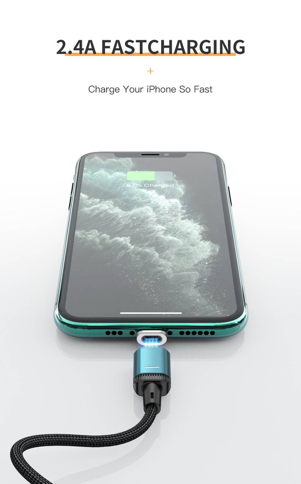 Mô tả Kuulaa Cáp Từ Tính 3 Trong 1 Loại C USB C 3A Sạc Nhanh Cho Điện Thoại Thông Minh Cáp Micro Lightning Cho iPhone Android - 3