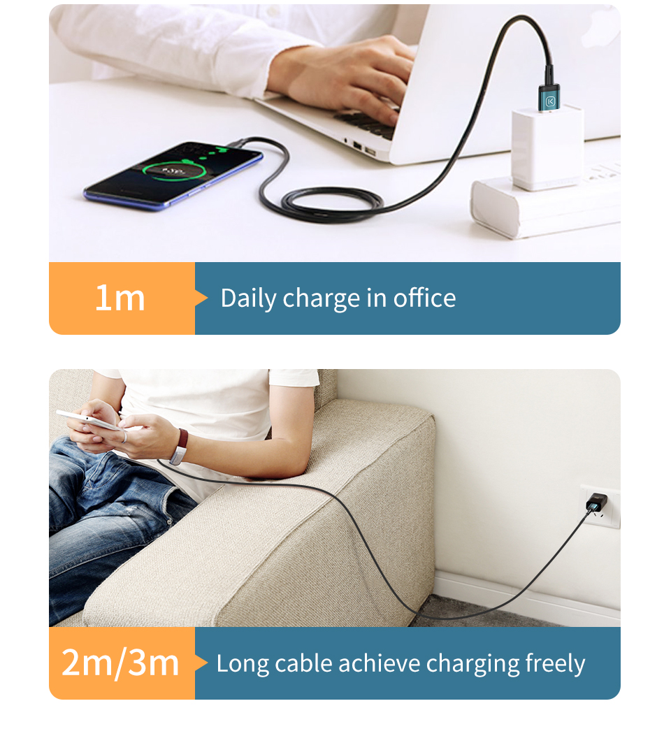 Mô tả Kuulaa Cáp Từ Tính 3 Trong 1 Loại C USB C 3A Sạc Nhanh Cho Điện Thoại Thông Minh Cáp Micro Lightning Cho iPhone Android - 11