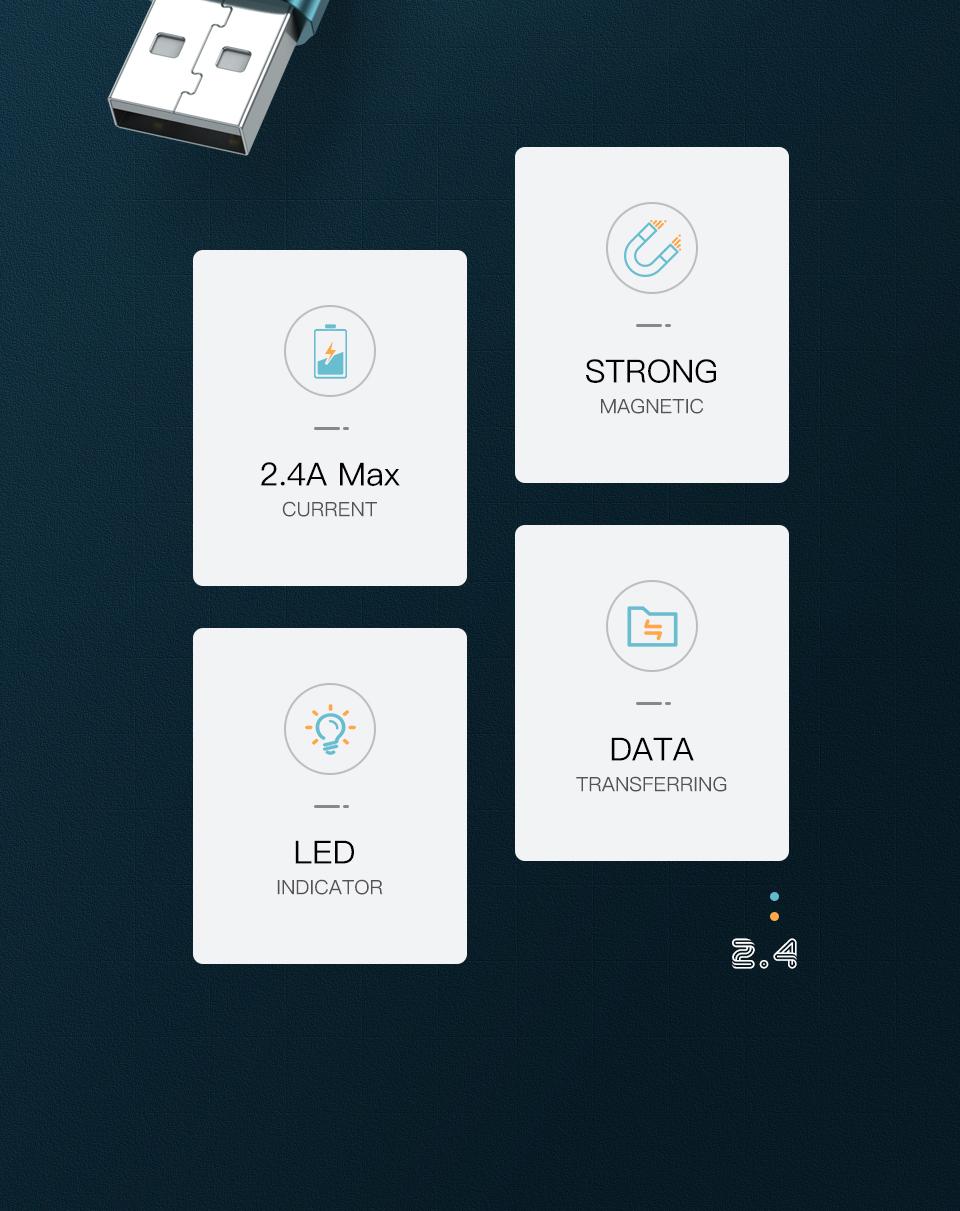 Mô tả Kuulaa Cáp Từ Tính 3 Trong 1 Loại C USB C 3A Sạc Nhanh Cho Điện Thoại Thông Minh Cáp Micro Lightning Cho iPhone Android - 1