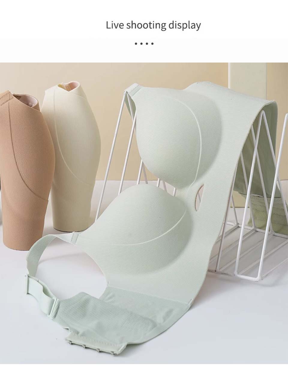Mô tả FallSweet Áo ngực Bigsize chống chảy xệ dành cho nữ Không dây có thể điều chỉnh liền mạch Push Up Brassiere 34-46 B C D Cup - 8