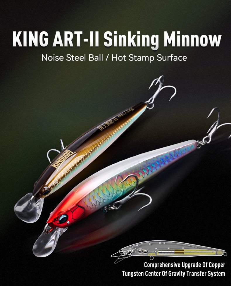 Mô tả Vương Quốc Mới Jerkbaits Mồi Câu Cá 70mm 90mm 110mm 7.5g 14g 18g Chìm Minnow Dụ Mồi Cứng Mồi Câu Cá Mồi Wobblers - 1