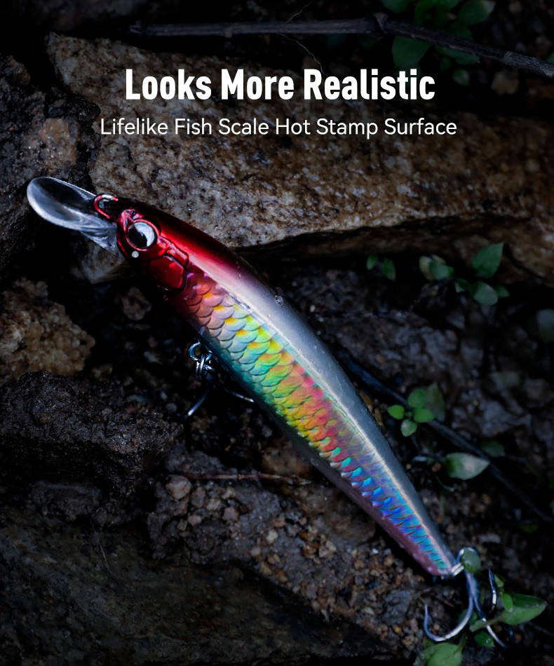 Mô tả Vương Quốc Mới Jerkbaits Mồi Câu Cá 70mm 90mm 110mm 7.5g 14g 18g Chìm Minnow Dụ Mồi Cứng Mồi Câu Cá Mồi Wobblers - 6