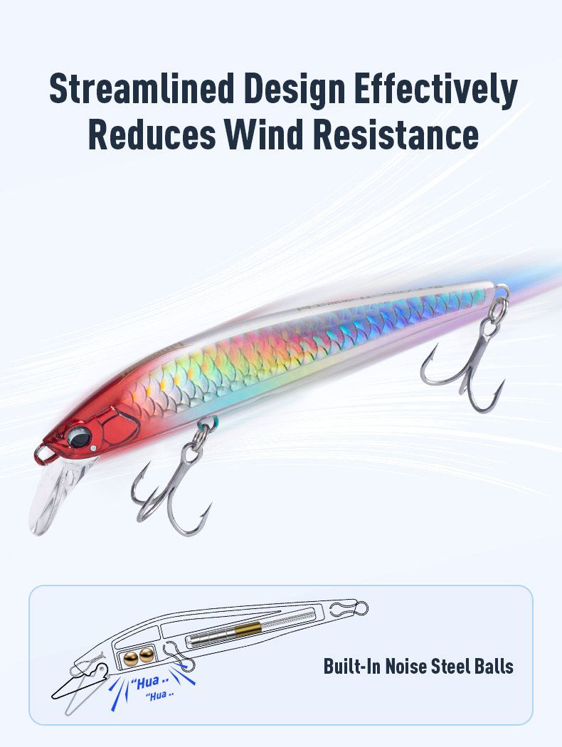Mô tả Vương Quốc Mới Jerkbaits Mồi Câu Cá 70mm 90mm 110mm 7.5g 14g 18g Chìm Minnow Dụ Mồi Cứng Mồi Câu Cá Mồi Wobblers - 8