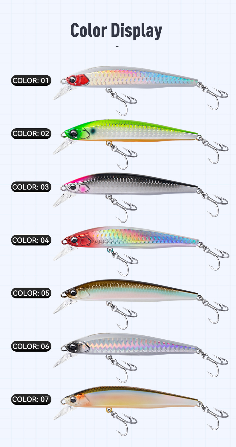 Mô tả Vương Quốc Mới Jerkbaits Mồi Câu Cá 70mm 90mm 110mm 7.5g 14g 18g Chìm Minnow Dụ Mồi Cứng Mồi Câu Cá Mồi Wobblers - 10