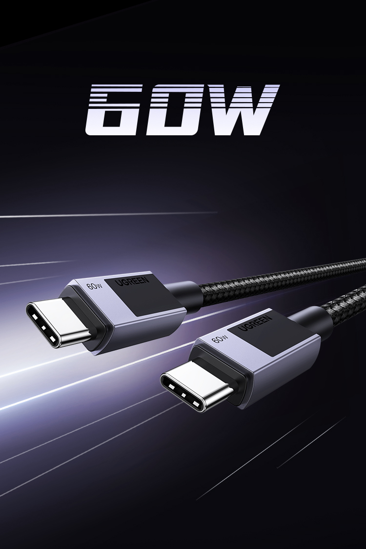 Cáp USB C UGREEN PD60W Cáp sạc nhanh 3A cho Macbook Samsung S24 Ultra Xiaomi Huawei USB C Cáp dữ liệu iPhone 16 Pro Max – ảnh mô tả chi tiết 1