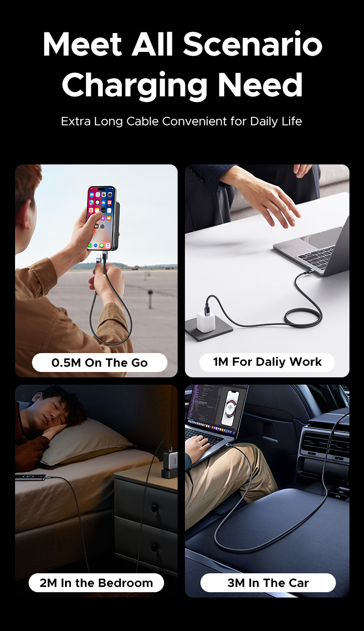 Cáp USB C UGREEN PD60W Cáp sạc nhanh 3A cho Macbook Samsung S24 Ultra Xiaomi Huawei USB C Cáp dữ liệu iPhone 16 Pro Max – ảnh mô tả chi tiết 9