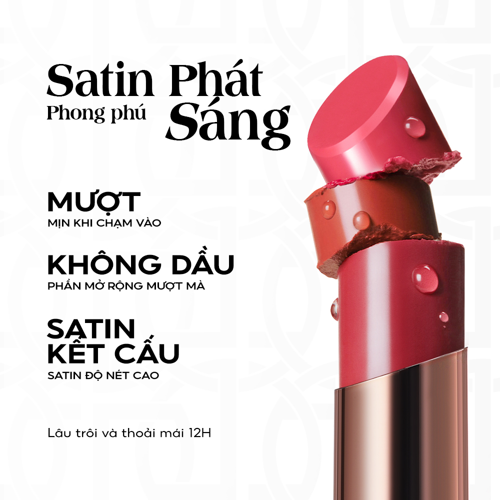 Mô tả O.two.o Son Môi Satin Dưỡng Ẩm Mềm Mượt & Tinh Chất Bóng Dưỡng Ẩm Lâu Dài Không Dính Môi 3.8g - 4