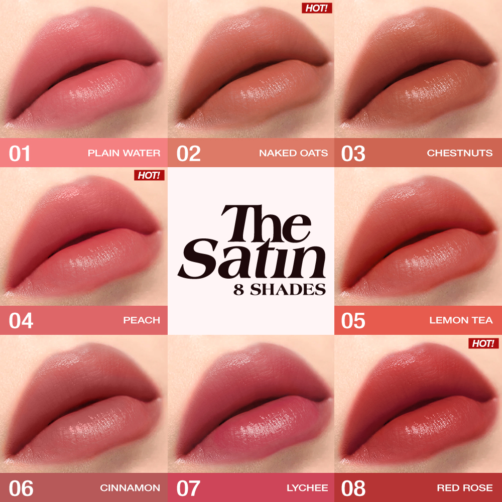 Mô tả O.two.o Son Môi Satin Dưỡng Ẩm Mềm Mượt & Tinh Chất Bóng Dưỡng Ẩm Lâu Dài Không Dính Môi 3.8g - 9