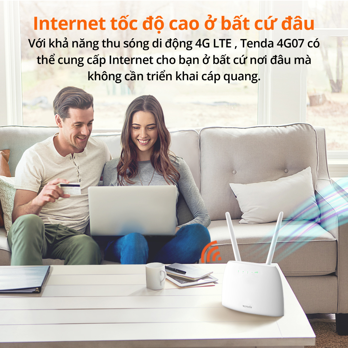 Mô tả Bộ Phát WiFi Tenda 4G07 Chuẩn AC 1200Mpbs Dùng Sim 4G/3G Dùng Cho Ôto Và Nơi Không Có Internet - 2