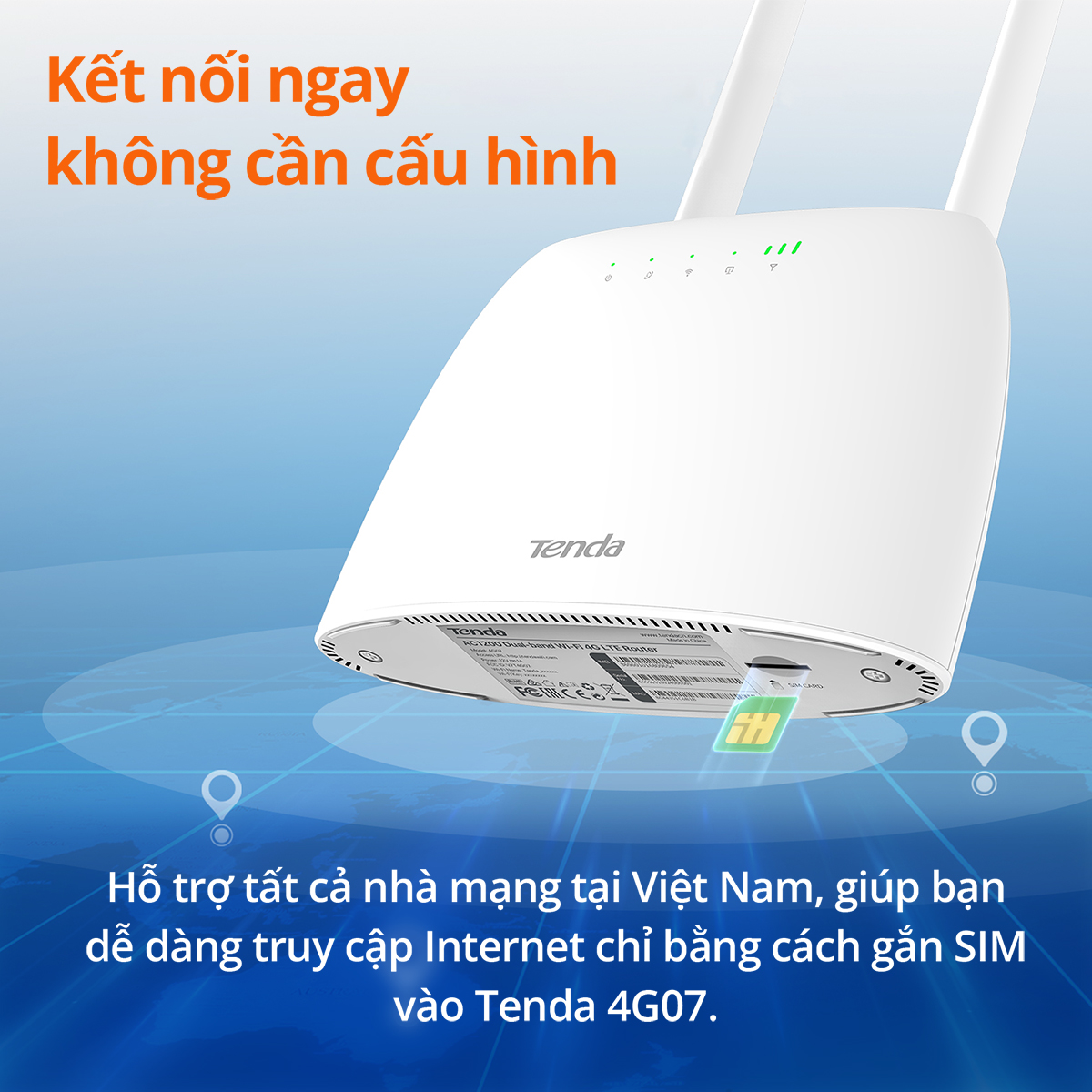 Mô tả Bộ Phát WiFi Tenda 4G07 Chuẩn AC 1200Mpbs Dùng Sim 4G/3G Dùng Cho Ôto Và Nơi Không Có Internet - 7