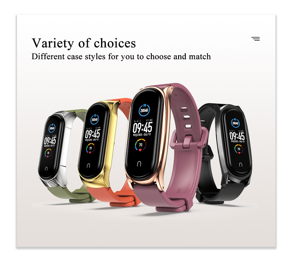 MIJOBS Dây đeo silicon cho Mi Band 10 8/Mi Band 7/Mi Band 6/ Dây