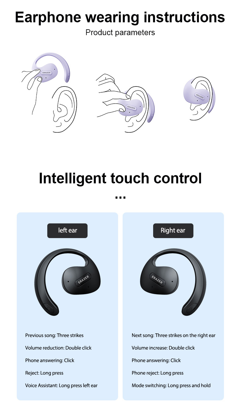 Mô tả 100% ori Lenovo ERAZER X15 pro Tai Nghe Chơi Thể thao Kết Nối bluetooth 5.4 hifi Âm Thanh Sống Động Chất Lượng Cao - 7