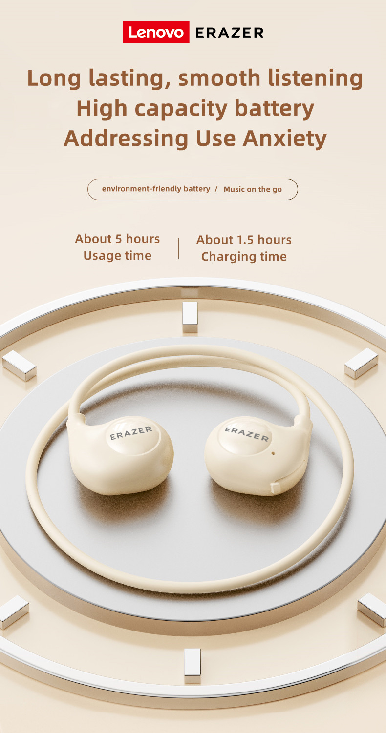 Mô tả 100% Ori Lenovo Thinkplus XT95 MAX Tai nghe Bluetooth V5.3 Tai nghe thể thao Tai nghe dẫn truyền xương không dây HiFi Stereo IPX5 Chống nước có Mic - 5