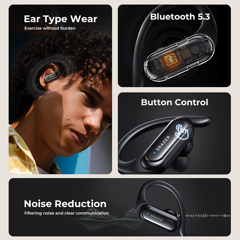Mô tả Lenovo ERAZER XT60 Tai nghe thể thao không dây bluetooth V5.3 Hifi chống nước giảm tiếng ồn Chờ Dài Có Mic - 7
