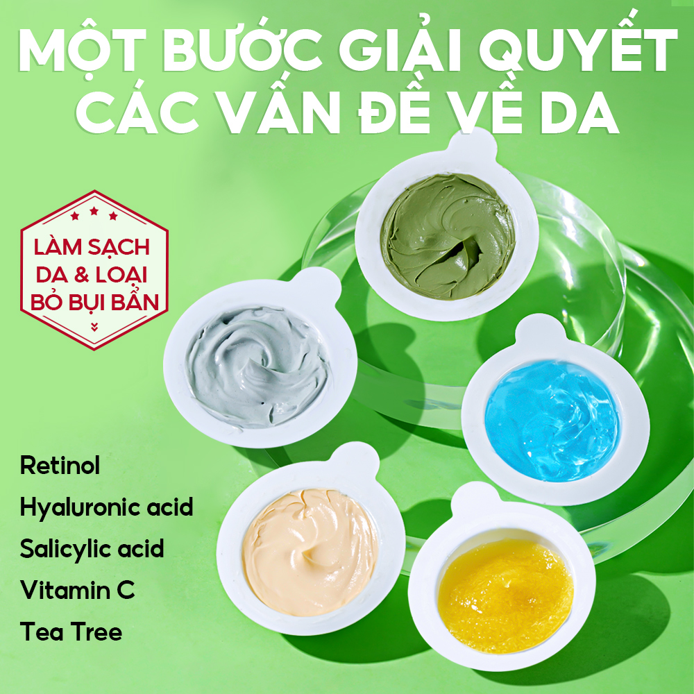 Mô tả Mặt nạ bùn gel VIBRANT GLAMOUR 5g nhiều loại hỗ trợ giảm mụn chống lão hóa se khít lỗ chân lông - 1