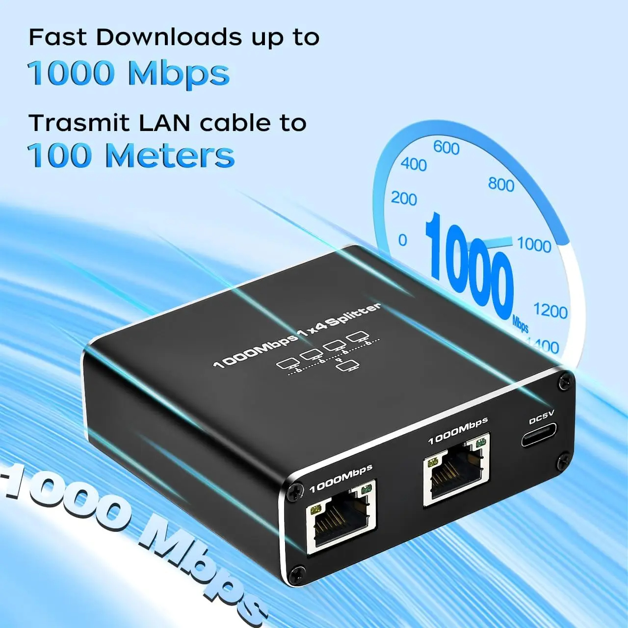 1000Mbps 1 trong 4 Out Ethernet Adapter 1 đến 2 / 3 / 4 RJ45 LAN ...
