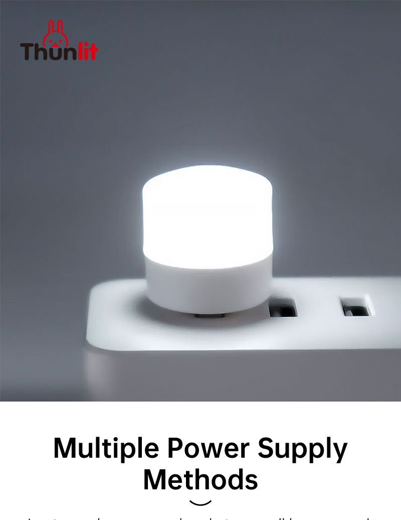 Mô tả Thunlit USB Đèn ngủ 5PC/1PC Mini LED Ánh sáng trắng Bảo vệ mắt Đèn đọc sách Tròn nhỏ cầm tay - 1