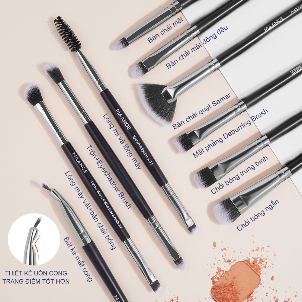 Mô tả Bộ 20 cọ makeup MAANGE lông mềm cao cấp kèm hộp đựng cọ trang điểm cầm tay 5748H - 3