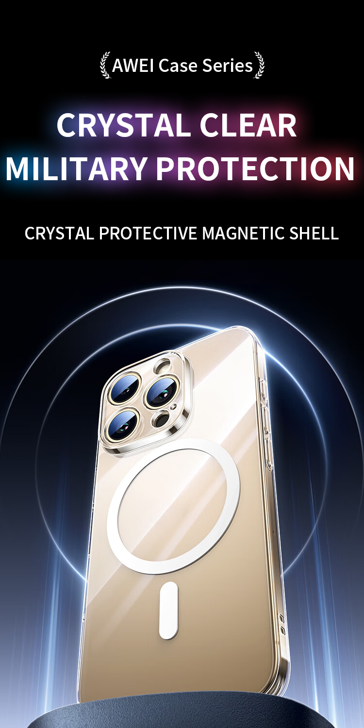 Mô tả Ốp Điện Thoại Awei Trong Suốt Từ Tính Chống Va Đập Cho iPhone 16 Pro Max / 15 / 14 / 13 / 12 / 11 Plus Hỗ Trợ Sạc Không Dây - 1